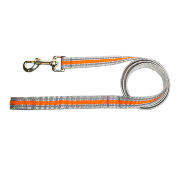 Pawsindia Reflective Nylon Leash for Dogs with a Padded Handle - Orange